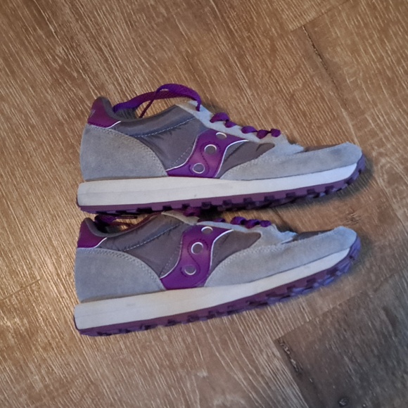 Saucony Grey and Purple Jazz Sneakers - Picture 3 of 7